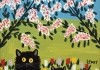 Maudie - Three Black Cats  by Maud Lewis.