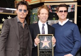 Johnny Depp mit Jerry Bruckheimer und Tom Cruise