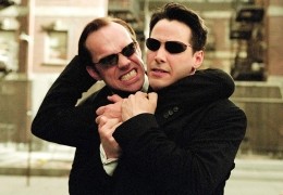 Matrix Reloaded - Hugo Weaving und Keanu Reeves