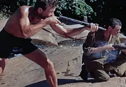 Die Brücke am Kwai - William Holden, Jack Hawkins und...Horne